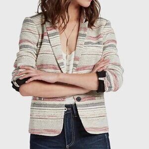 Lucky Brand Tweed Stripe Schoolboy Blazer - Women's 2